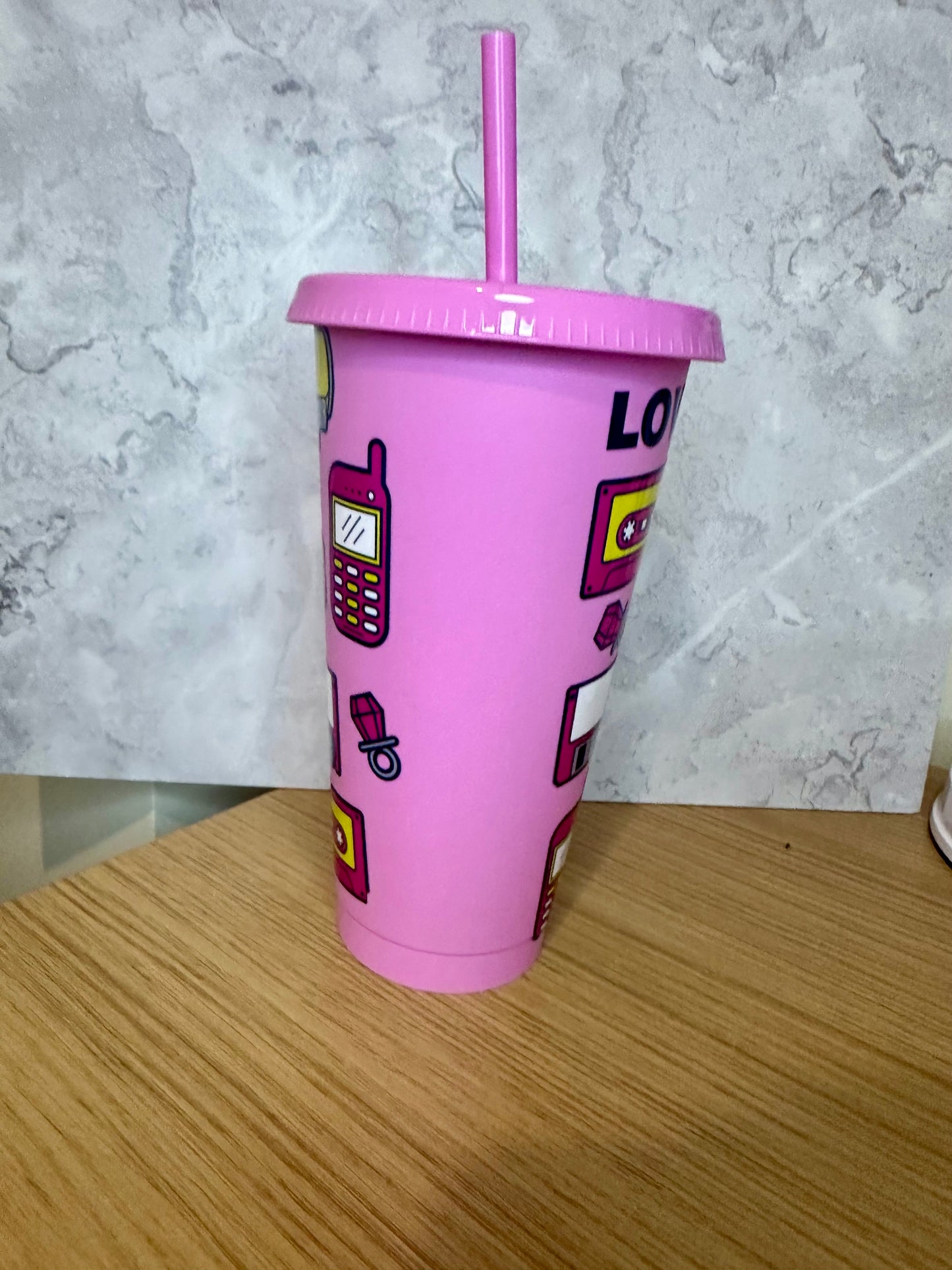 90s print cold cup