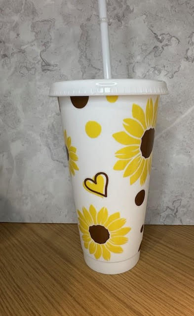 Sunflowers print cold cup