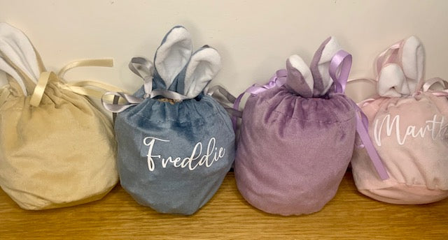 Personalised Easter Treat Bag Velvet bunny