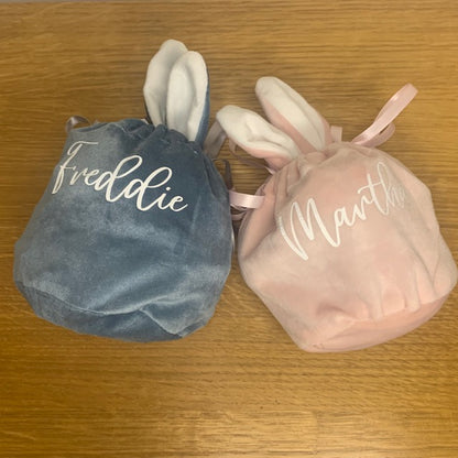 Personalised Easter Treat Bag Velvet bunny