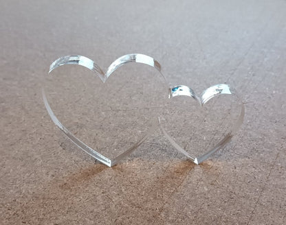 Freestanding acrylic hearts