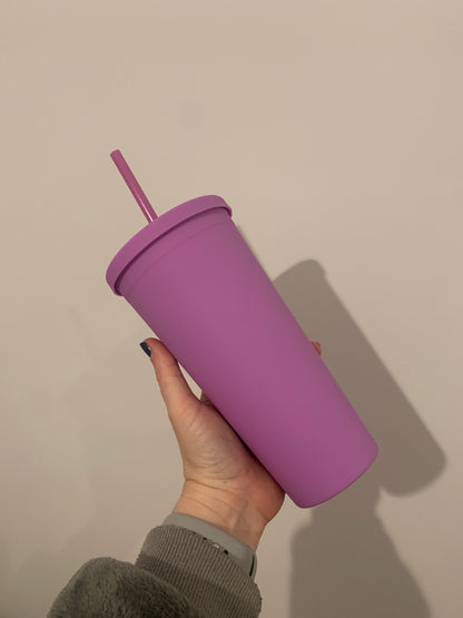 Personalised Double Walled Tumbler With Straw